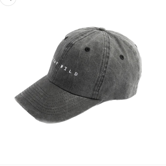 New Atticus Wild embroidered black pigment-dyed brushed cotton dad hat. - Picture 2 of 6